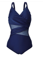 Women's Swimwear One Piece Monokini Bathing Suits Plus Size Swimsuit Pleated for Big Busts Solid Color